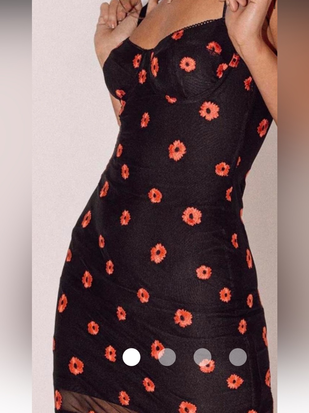 Princess Polly Floral Mini Dress in Black & Pink Size 4